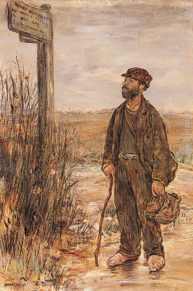 Un Clochard painting - Jean Francois Raffaelli Un Clochard art painting